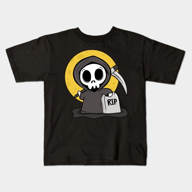 Grim Reaper Kids T-Shirt by valentinahramov